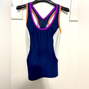 Stylish Blue and White Women's Lole Gym  Top